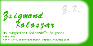 zsigmond koloszar business card